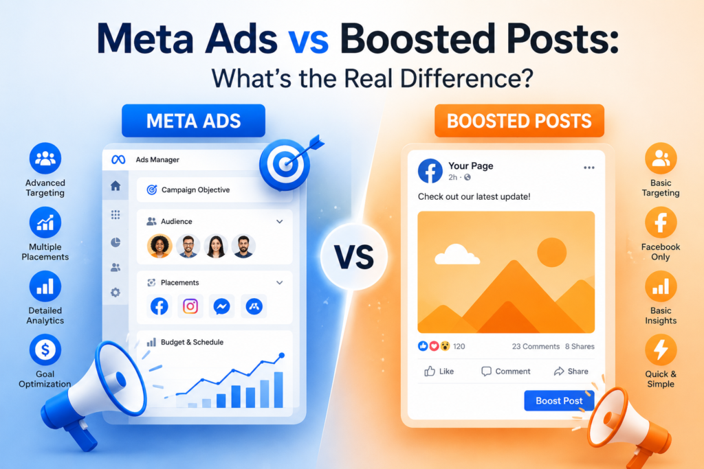 meta ads vs boosted posts